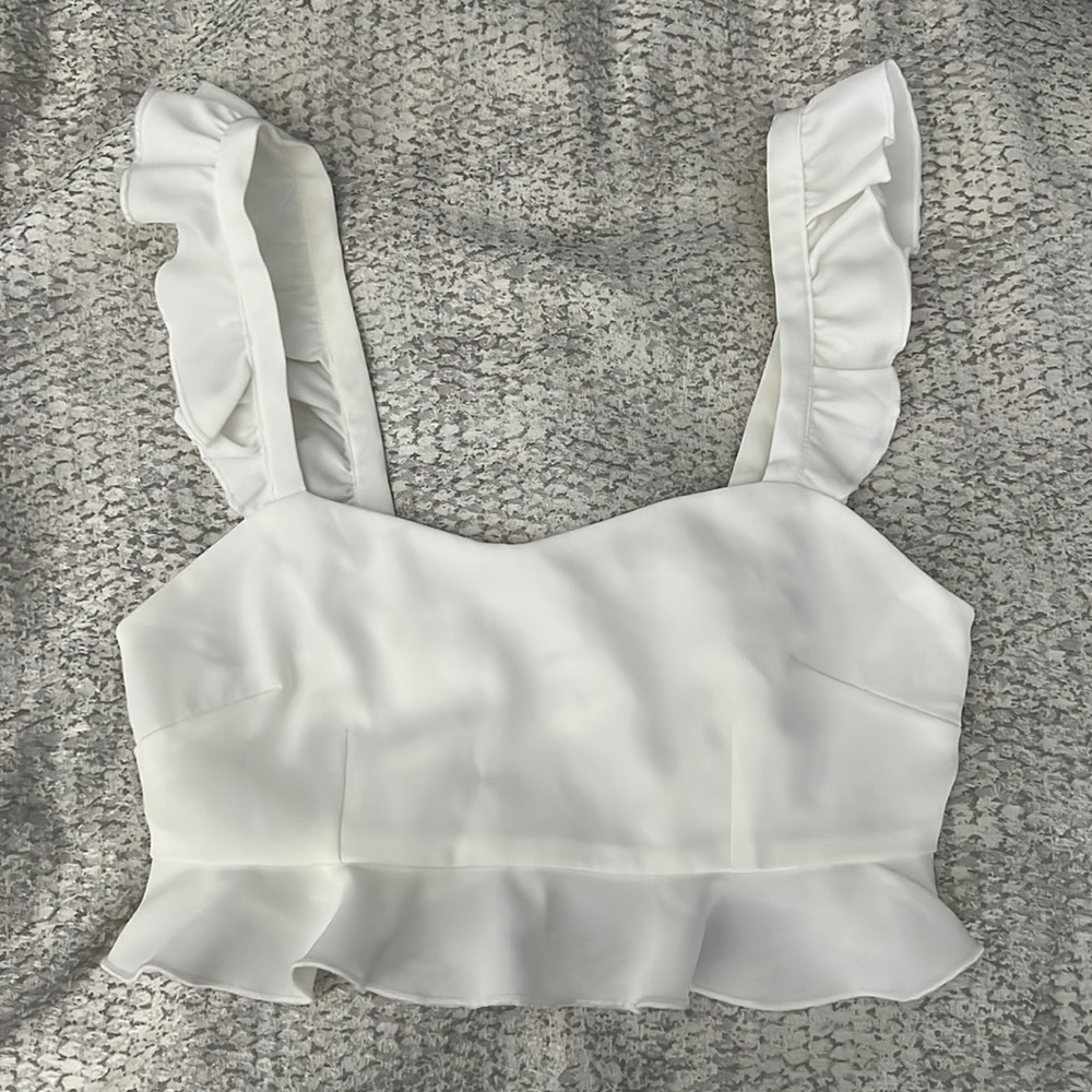 Revolve ruffle crop top